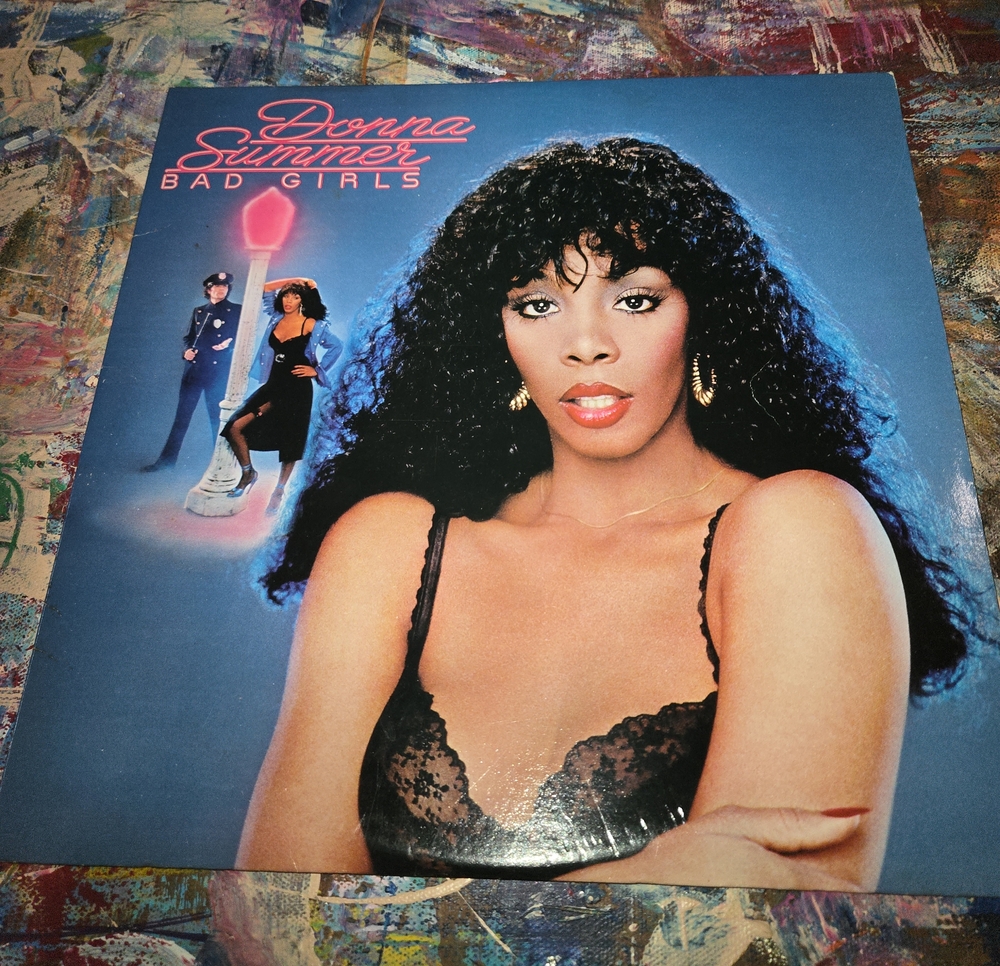 Donna Summer "Bad Girls" Vinyl Album Cover - Blue Background